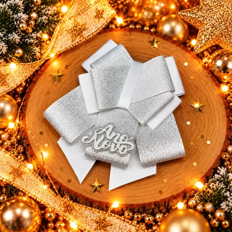 AN47-Gargantilha Luxo De Fita Estampada De Brilho Com Enfeite No Meio Prata