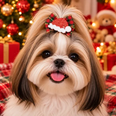 NT14-Laço M Com Fita Estampada Enfeite de Touca Do Papai noel