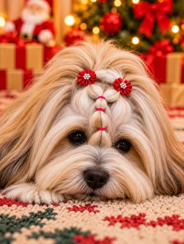 NT04- Fuxico de Cetim Com Pedrinha De Natal No Meio