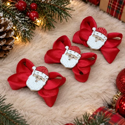NT38-Laço Luxo Com Papai Noel De EVA No Meio
