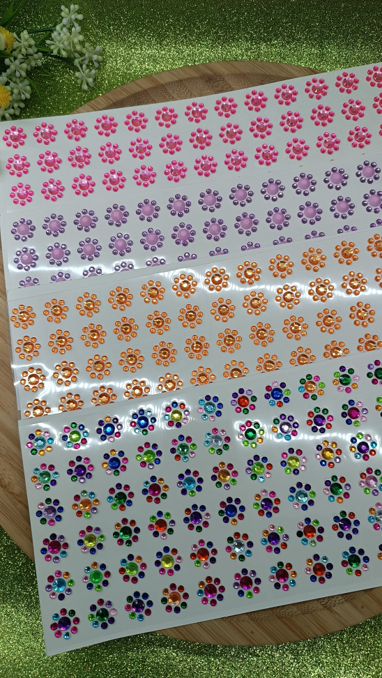 Cartela de Adesivo Florzinha Toda de Brilho