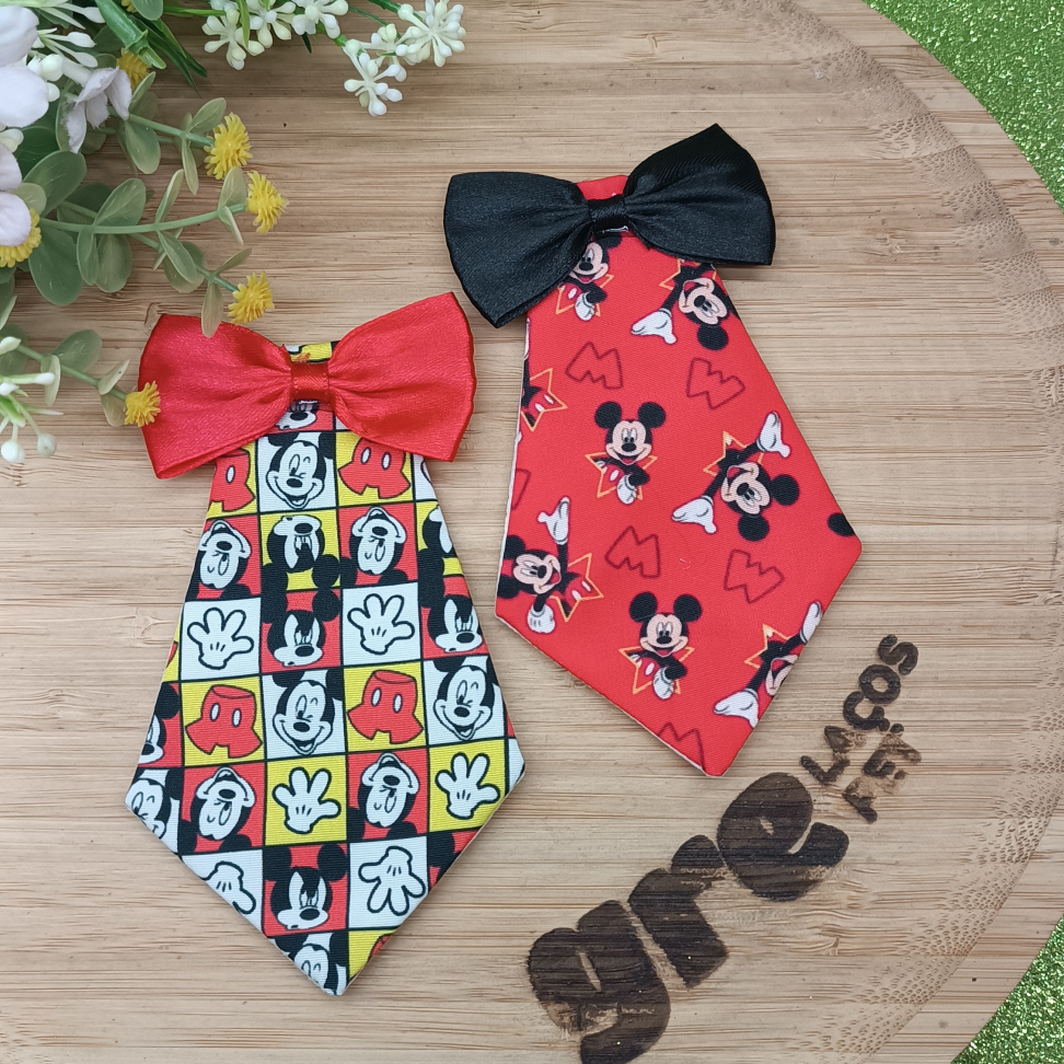 MK14-Gravata Social com Estampas Sortidas do Mickey.