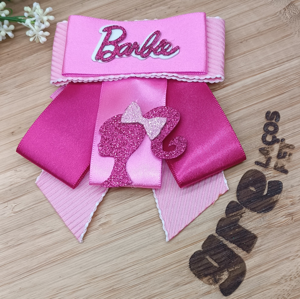 Gargantilha Luxo com Fita Trabalhada Com Enfeite De EVA Da Barbie