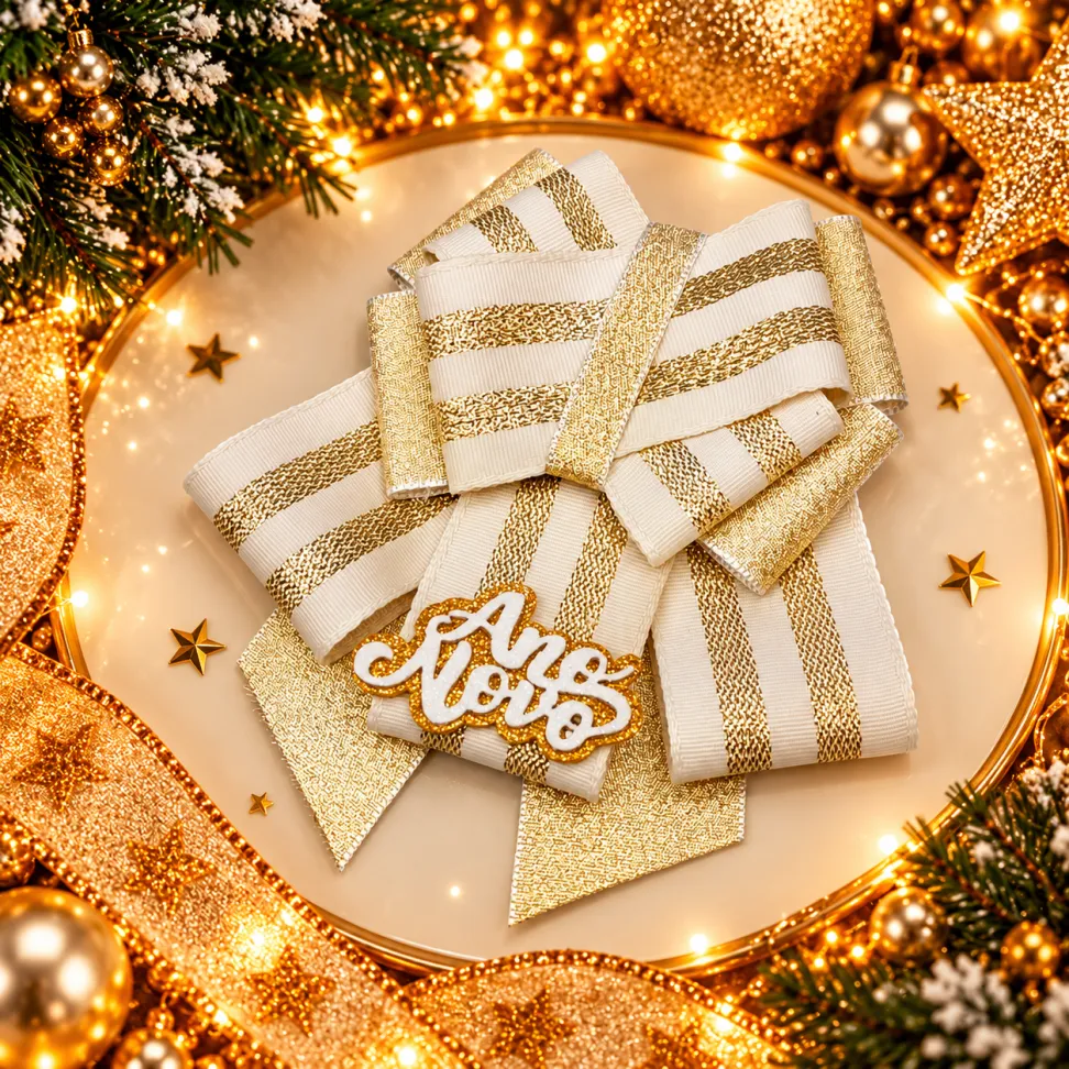 AN48-Gargantilha Luxo De Fita Estampada De Brilho Com Enfeite No Meio Dourado - #1