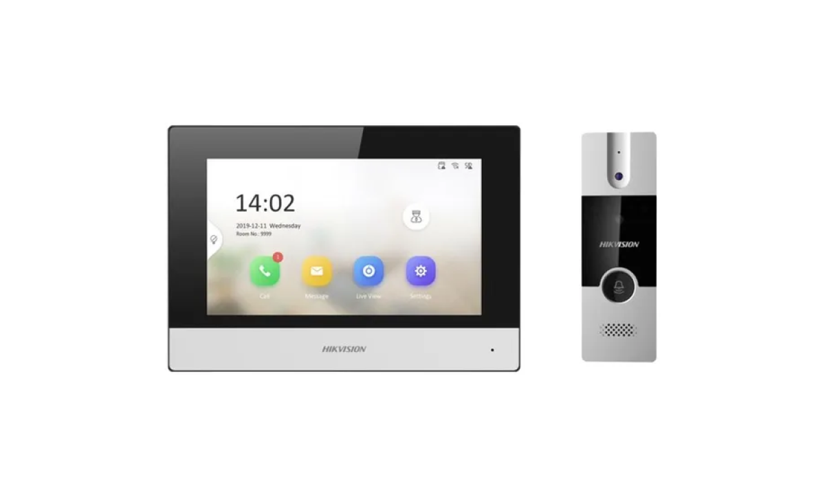 Kit Vídeo Porteiro Eletrônico Hikvision DS-KIS302-P Hybrid