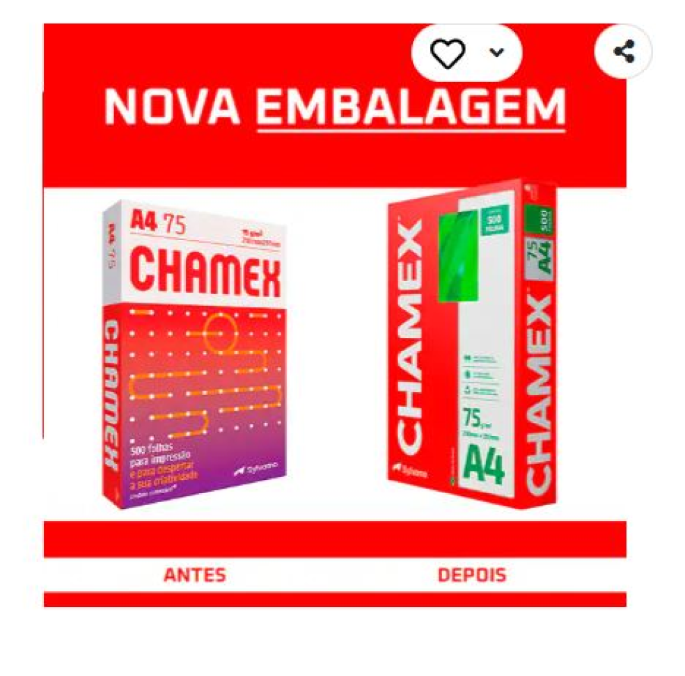 Chamex - Papel Sulfite, A4, 75g, 500 folhas
