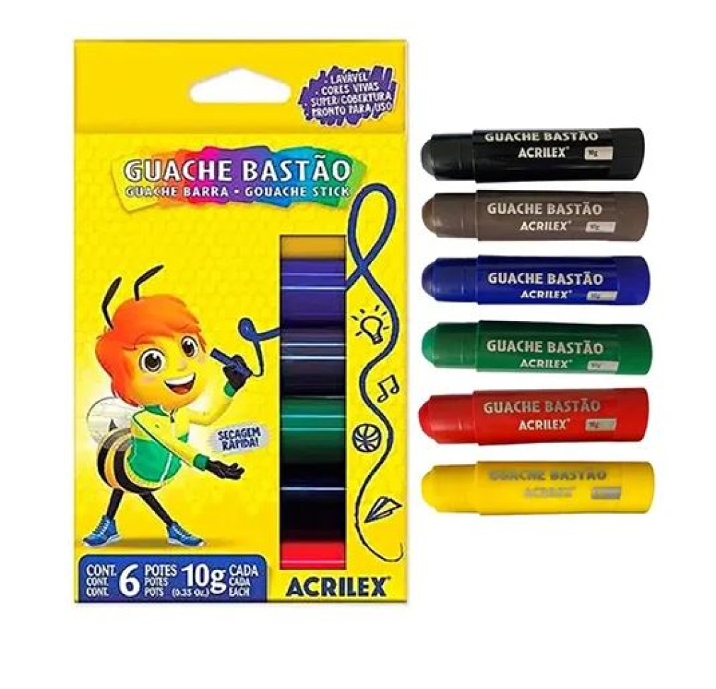 GUACHE BASTAO 6 CORES 10G CADA
