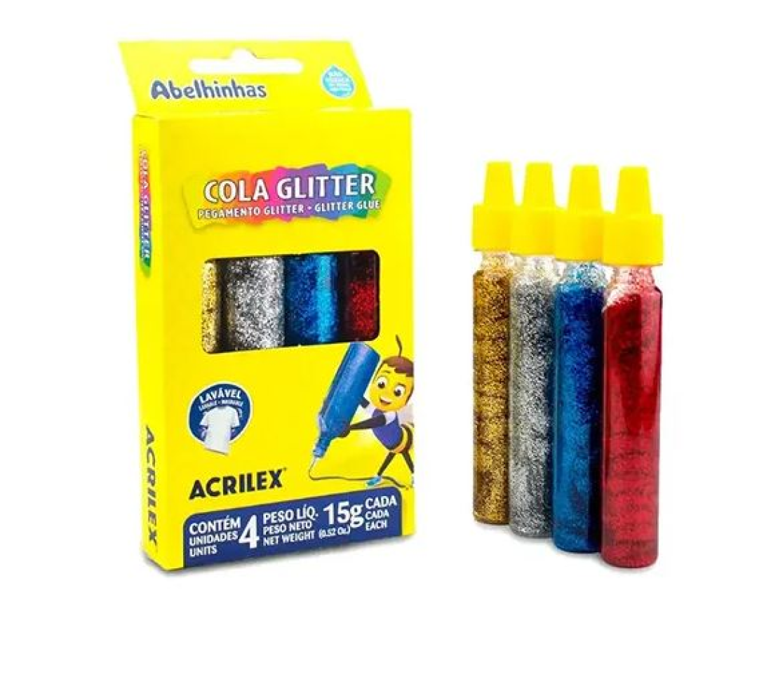 COLA GLITTER COM 4 CORES 15G CADA