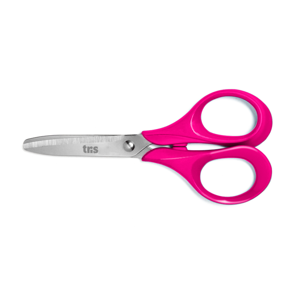 Tesoura escolar sem ponta colorida de inox 13cm Tris
