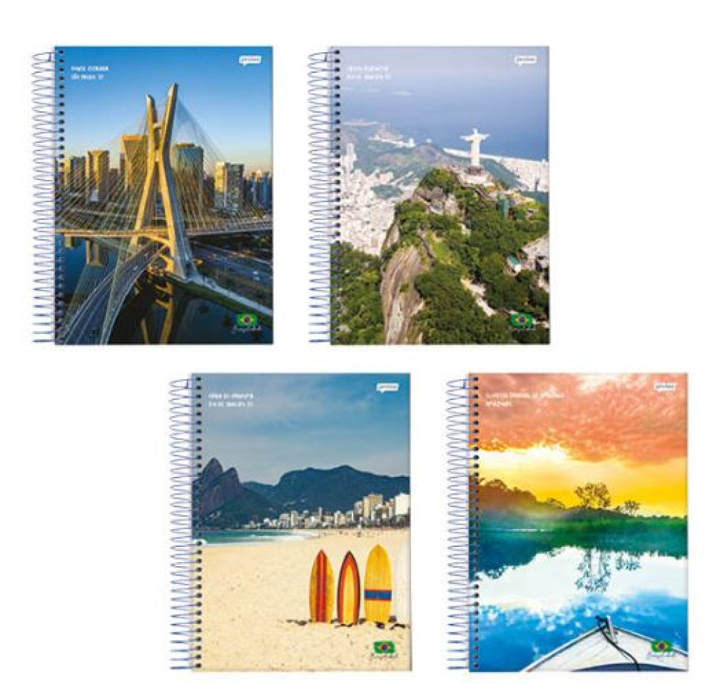 Caderno 1/4 Jandaia Espiral Capa Flexivel Brasilidade 48 Folhas