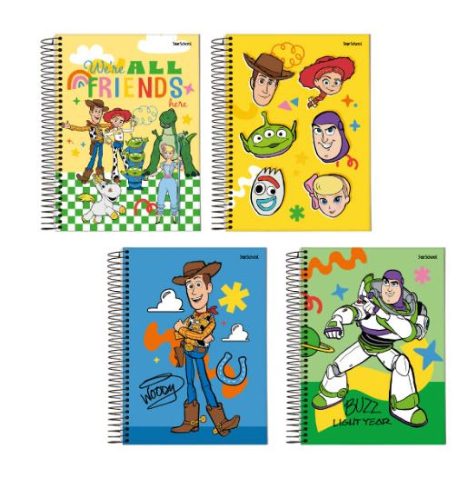 Caderno 1/4 StarSchool Espiral Capa Dura Disney Toy Story 80 Folhas