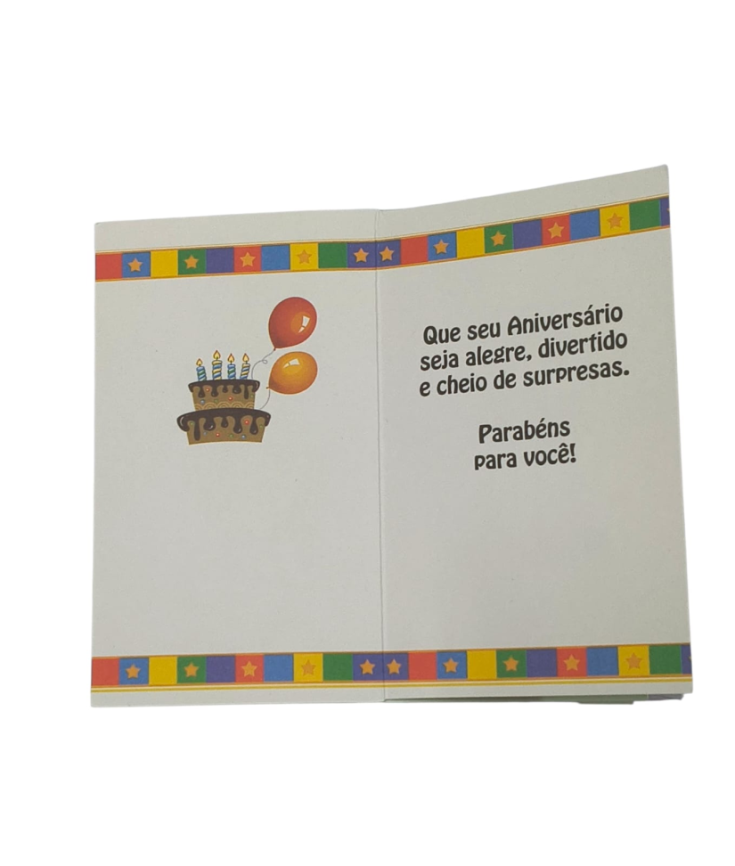 Dia de Festa e Alegria (Parabéns) 7,5 largura dobrado x 13 altura