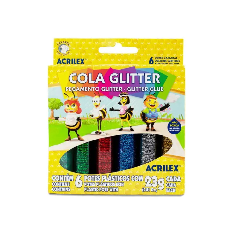 Cola Glitter 23g - Acrilex - 06 Cores