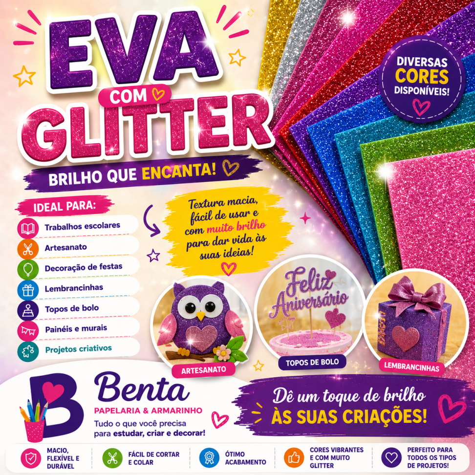 EVA COM GLITTER 40X60