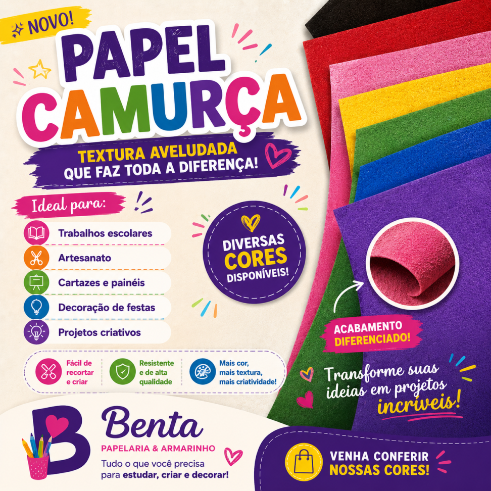 Papel camurça 40x60cm