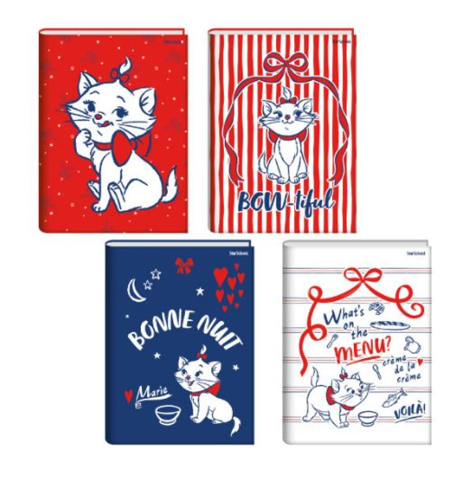 Caderno 1/4 StarSchool Costurado Capa Dura Disney Marie 80 Folhas