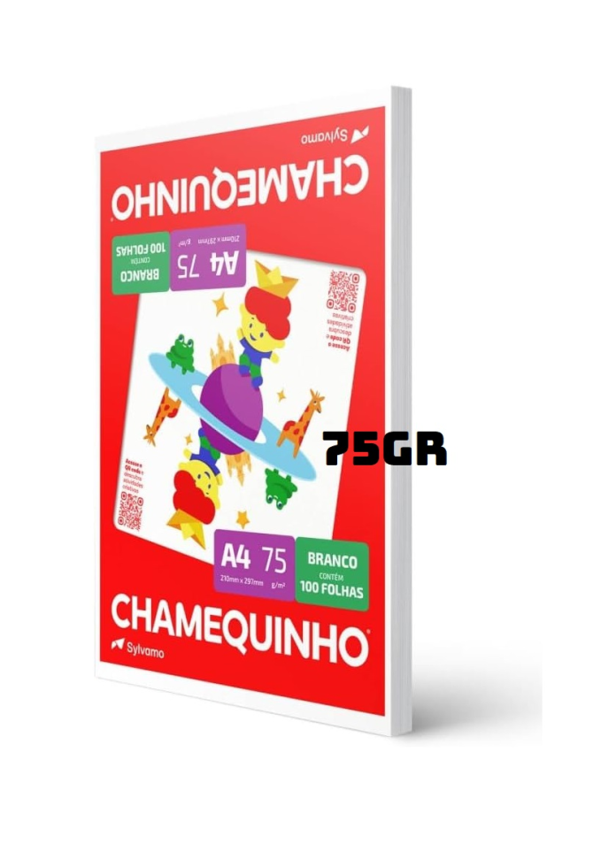 Papel Sulfite A4 Chamequinho 75 g com 100 fls. Branco - Chamex