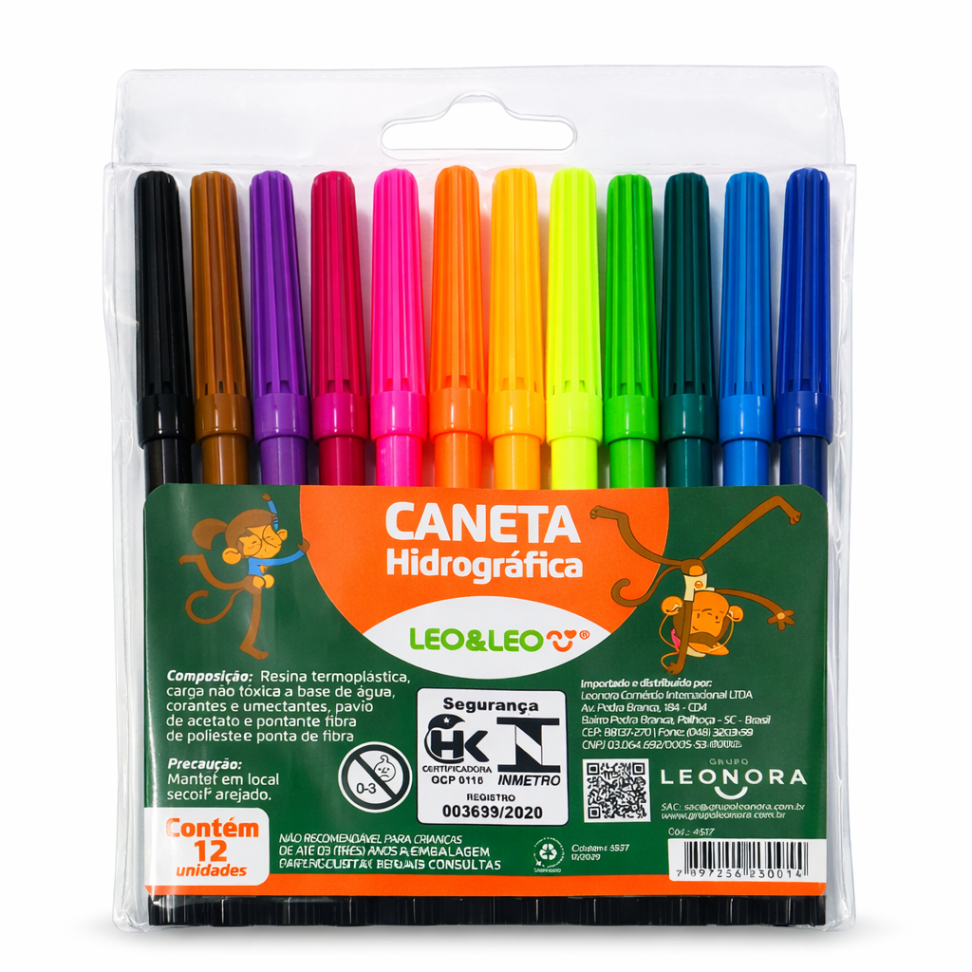 Canetinha Hidrográfica Leo e Leo 12 cores