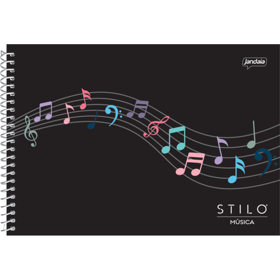 Caderno Espiral 200x140mm 1/4 80fls CD Música Stilo Jandaia