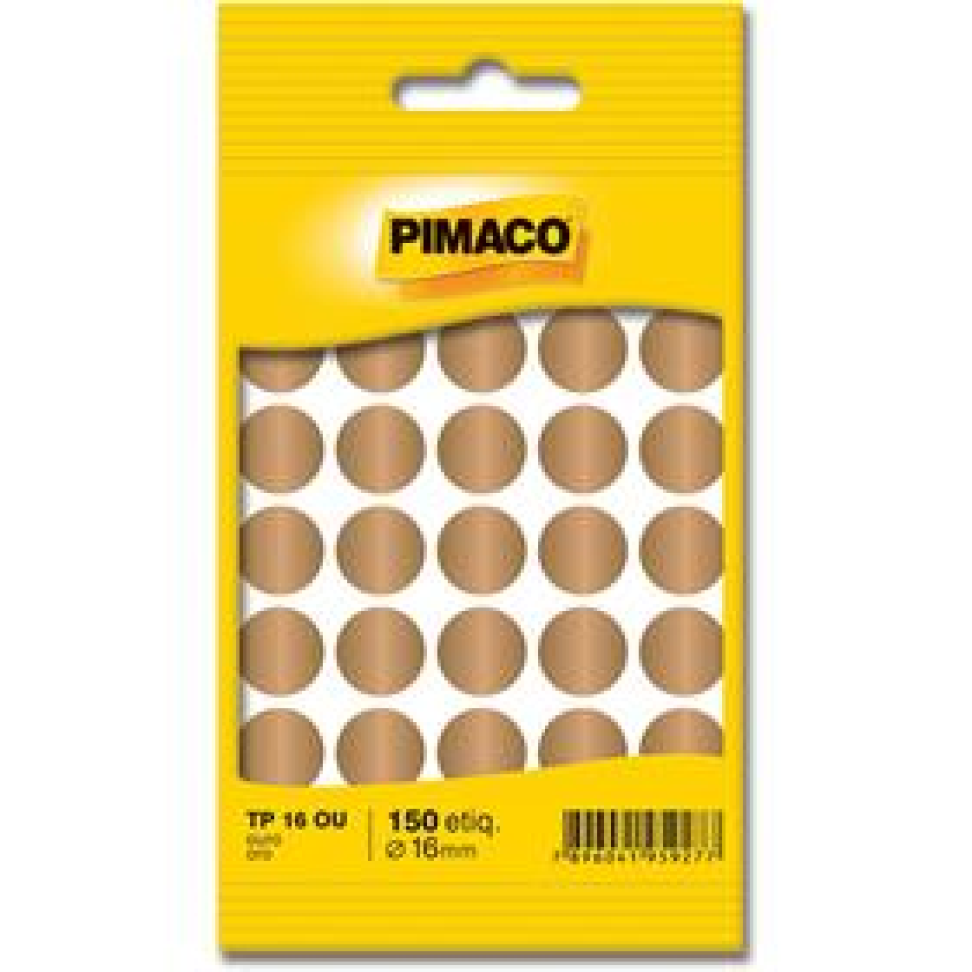 Etiqueta redonda Tp-16 Ouro Redonda 16 Mm - Pimaco