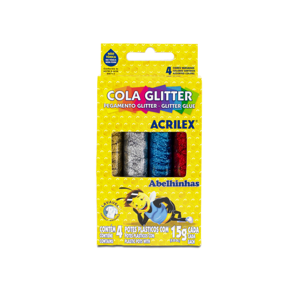 COLA GLITTER COM 4 CORES 15G CADA