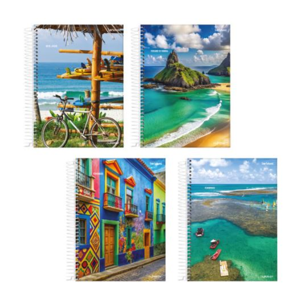 Caderno 1/4 Capa Dura Espiral Summer StarSchool 80 Folhas