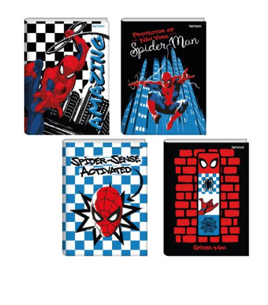Caderno 1/4 StarSchool Costurado Capa Dura Disney Spider-Man 80 Folhas