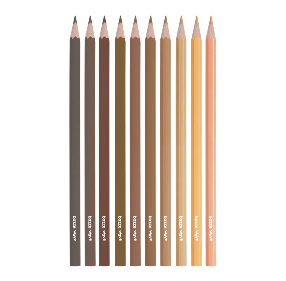 Lápis de Cor Wave Tons de Pele - 10 cores - Bazze