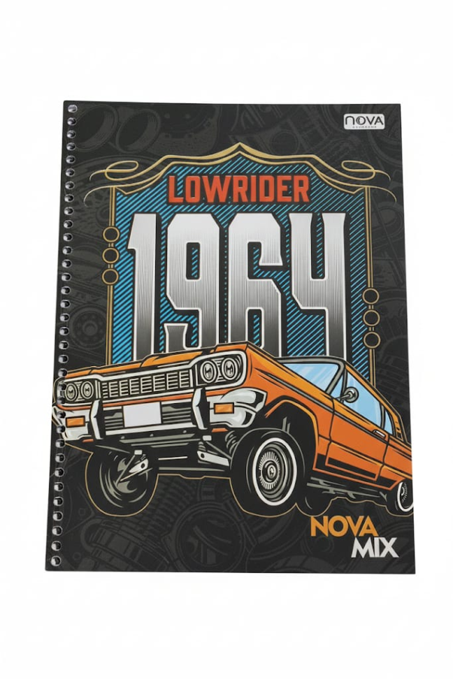 Caderno capa dura LOWRIDER 15 matérias  - 200mmx275mm