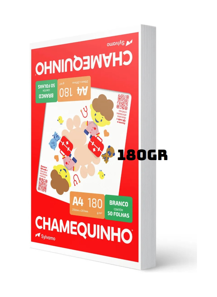 Papel Sulfite A4 Chamequinho 60 kg 180 g Branco - Chamex