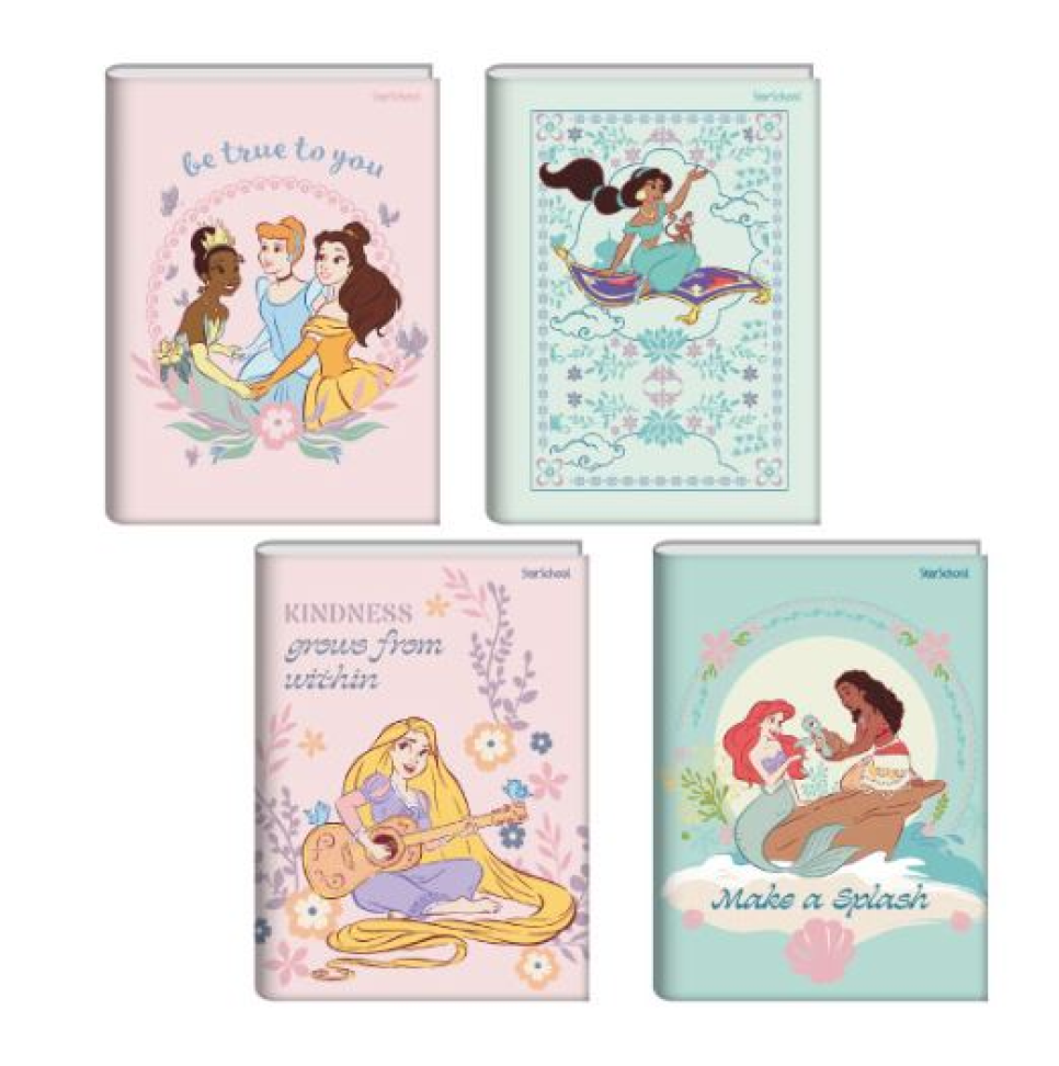 Caderno 1/4 StarSchool Costurado Capa Dura Disney Princesas 80 Folhas
