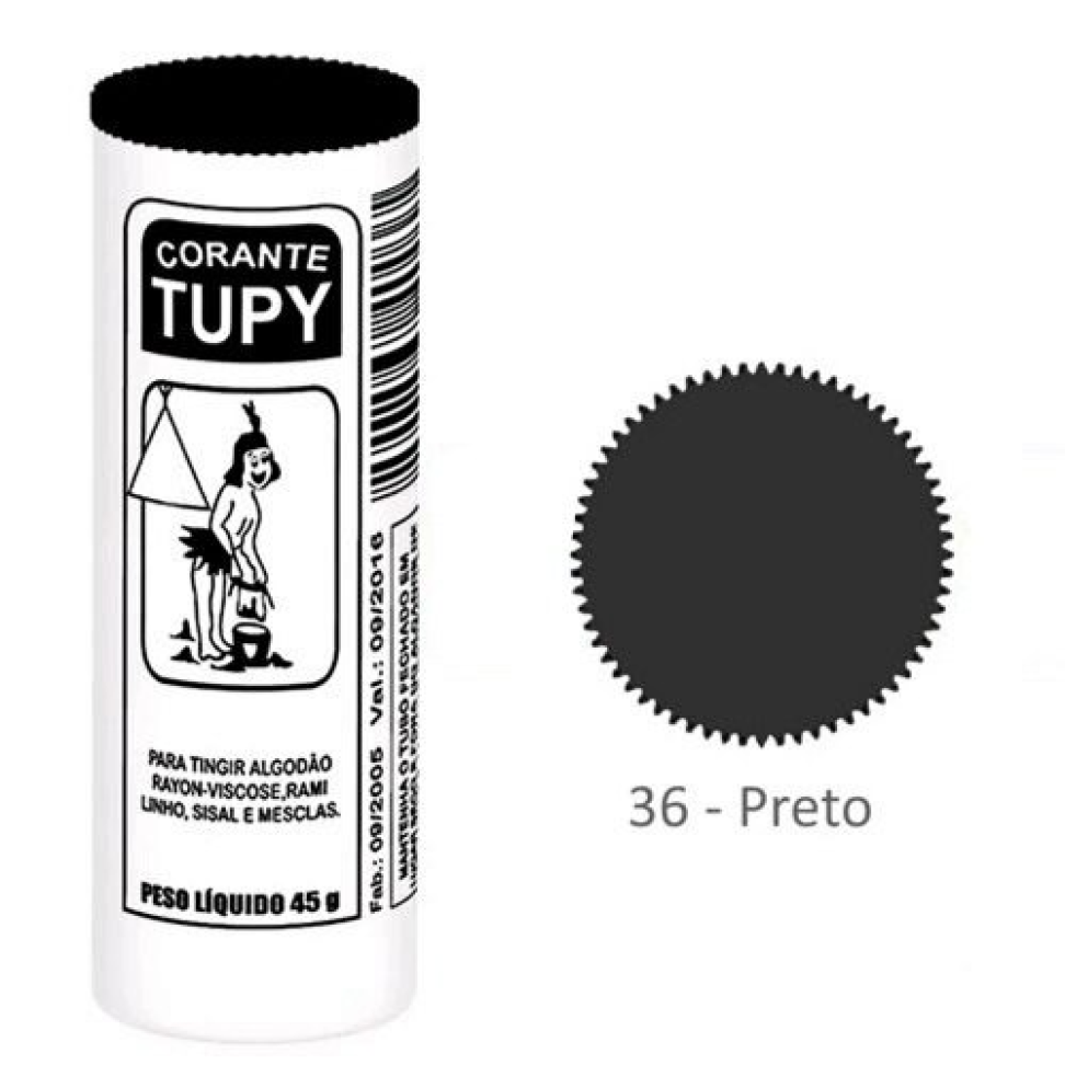 Corante em pó Preto Tupy Algodao - Corantes Tupy
