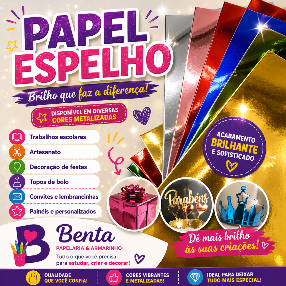 Papel  Espelho 50x60