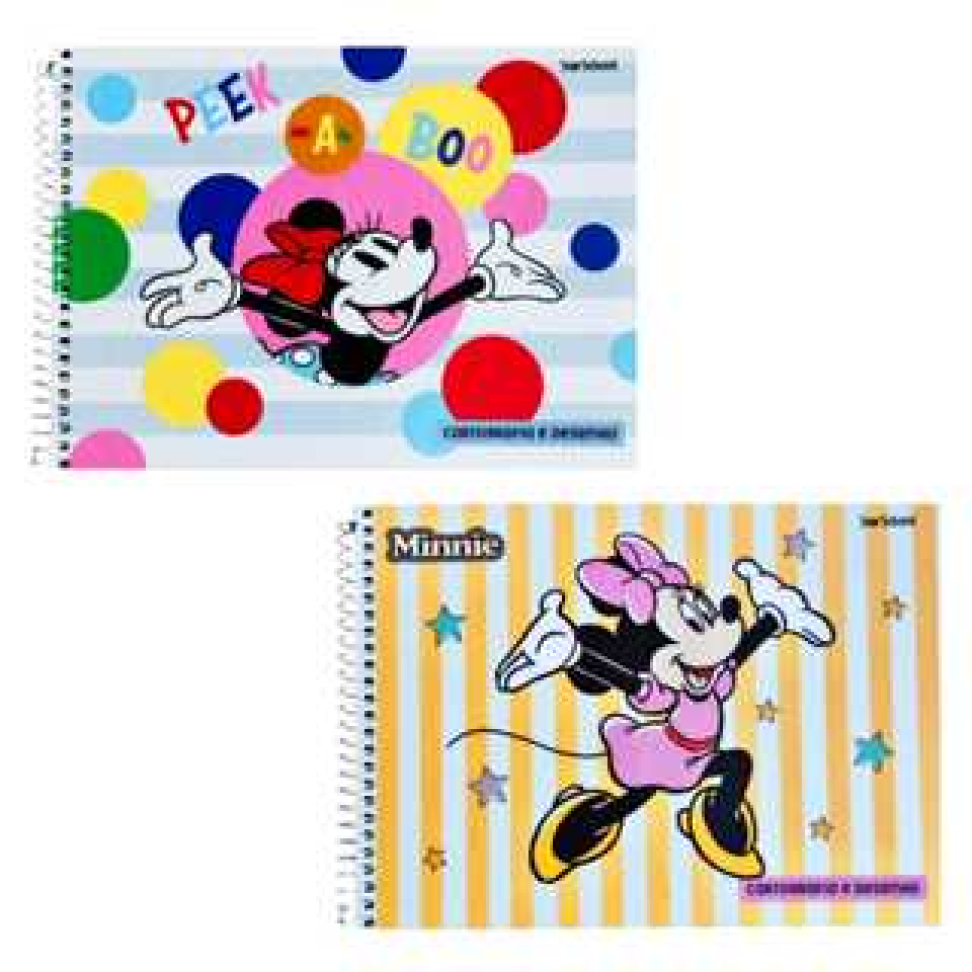 Caderno Cartografia e Desenho StarSchool Espiral Capa Dura Disney Minnie 80 Folhas