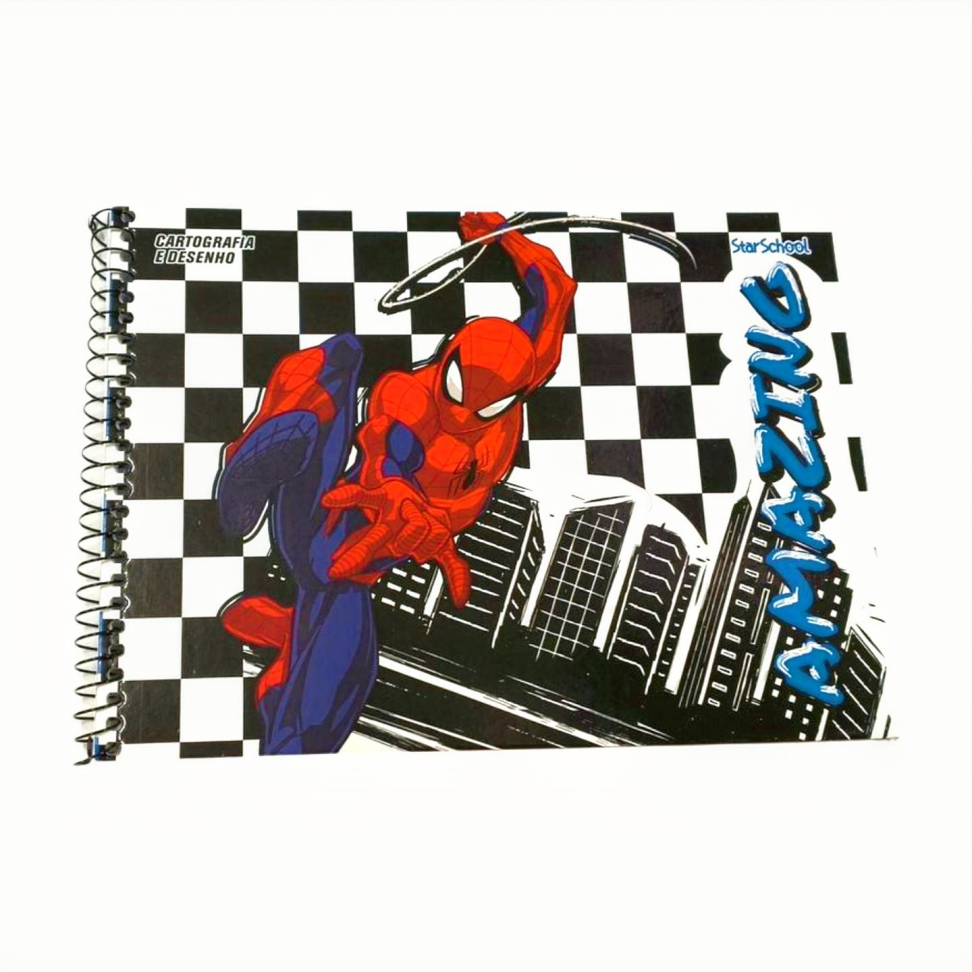 Caderno Cartografia e Desenho StarSchool Espiral Capa Dura Disney Spider-Man 80 Folhas