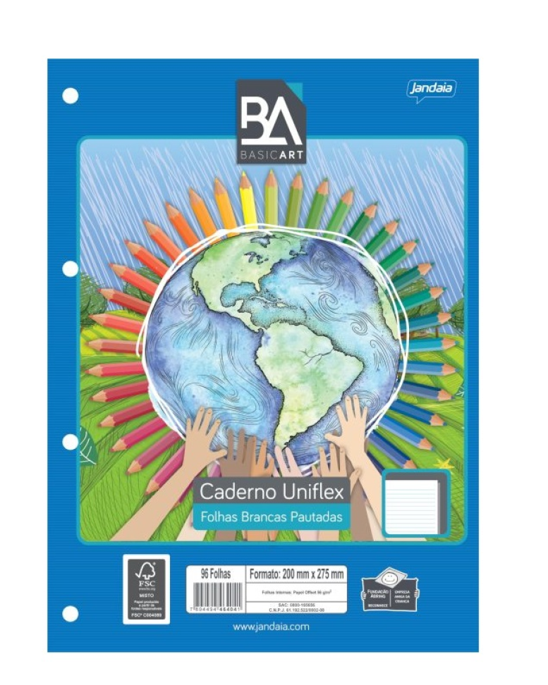 Bloco para fichário universitário Uniflex 96fls. - Jandaia