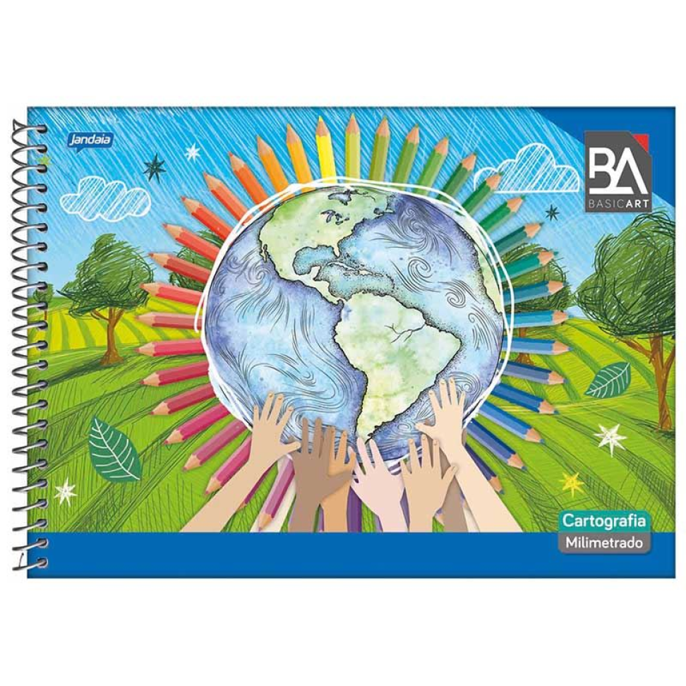 Caderno Desenho Milimetrado Basic Art Capa Dura 96 Folhas - Jandaia