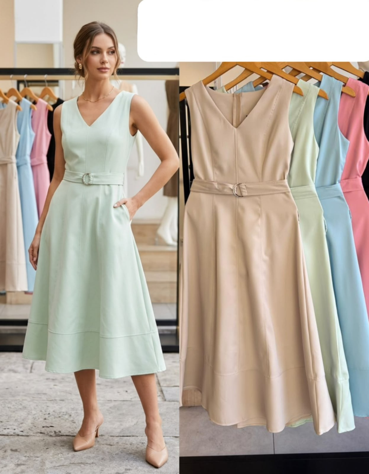 Vestido Alfaiataria c/ Cinto Ref: 1611k