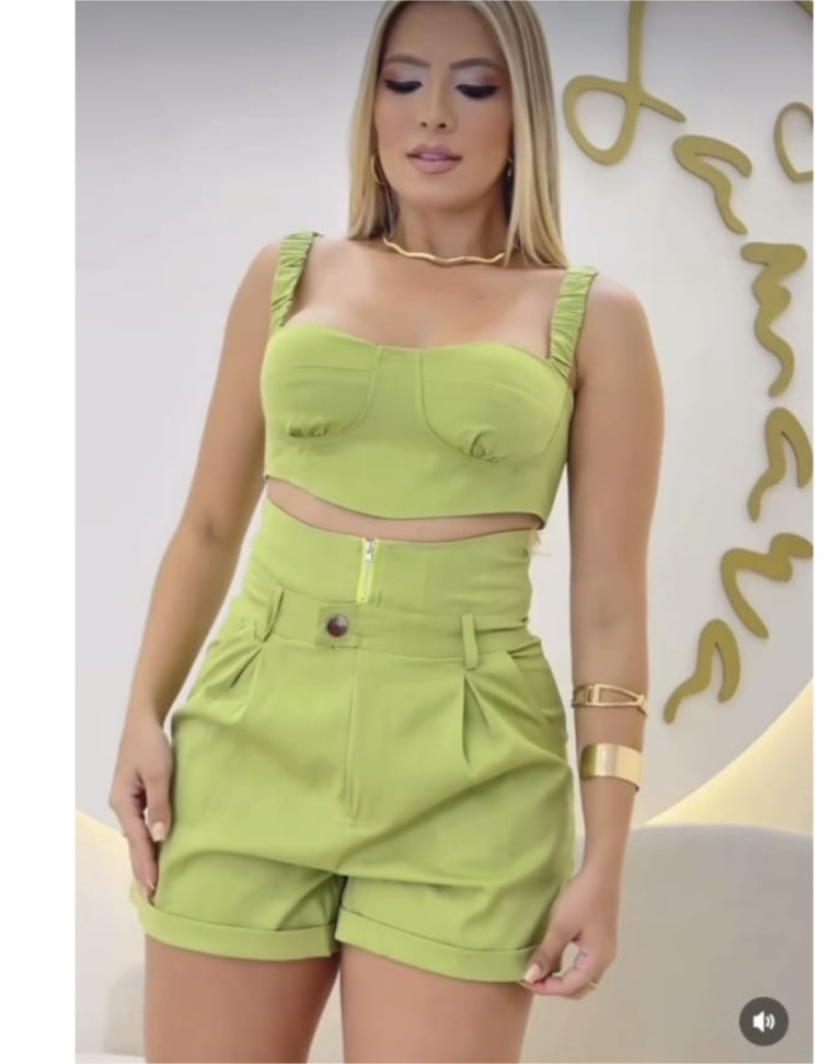 Conjunto Bermuda e Cropped Olly Ref: 8112