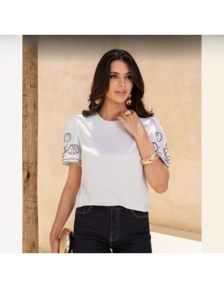 Blusa Poliéster Bordada Ref: 66839