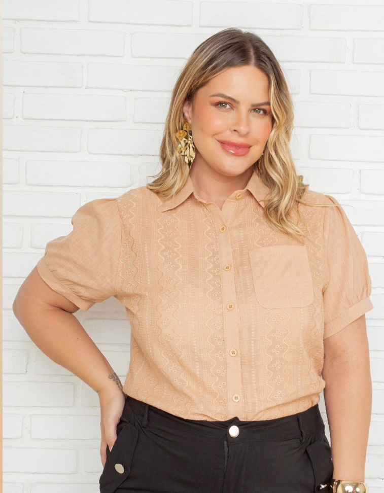 Camisa Bela Pink Ref: 2378 | Somente branca