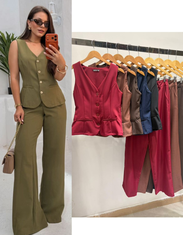 Conjunto Colete e Calça Ref: 1487k