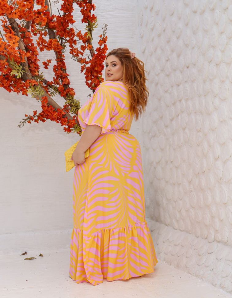 Vestido Longo c/ Bolso Viscose Ref: 481