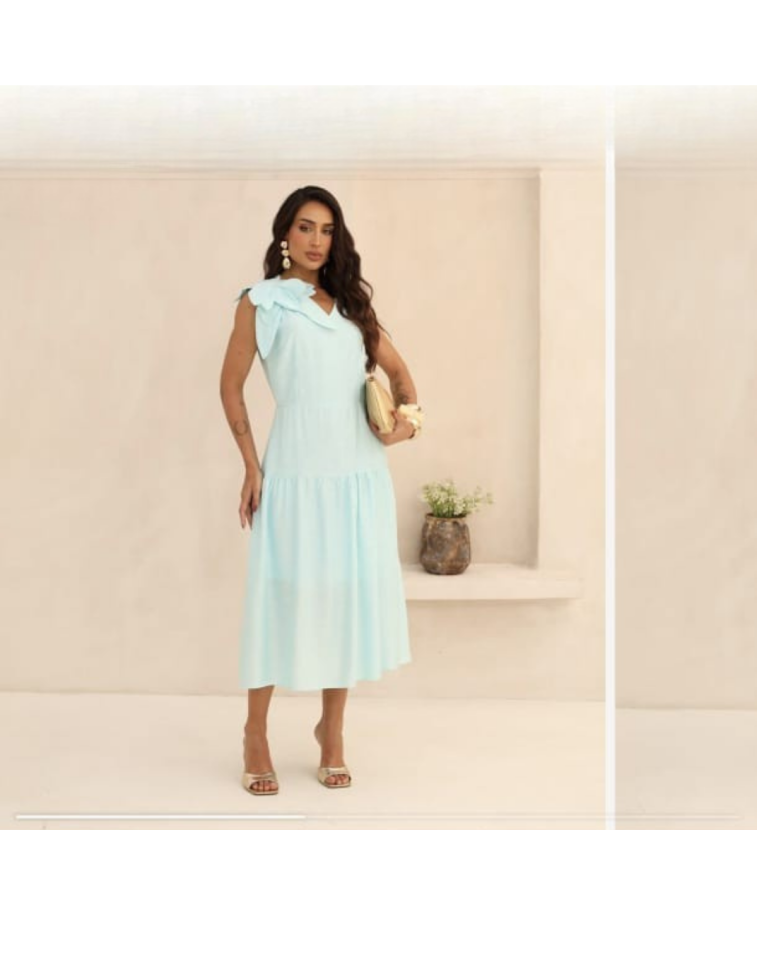 Vestido Midi Viscose Mista Forrad Ref: 79781