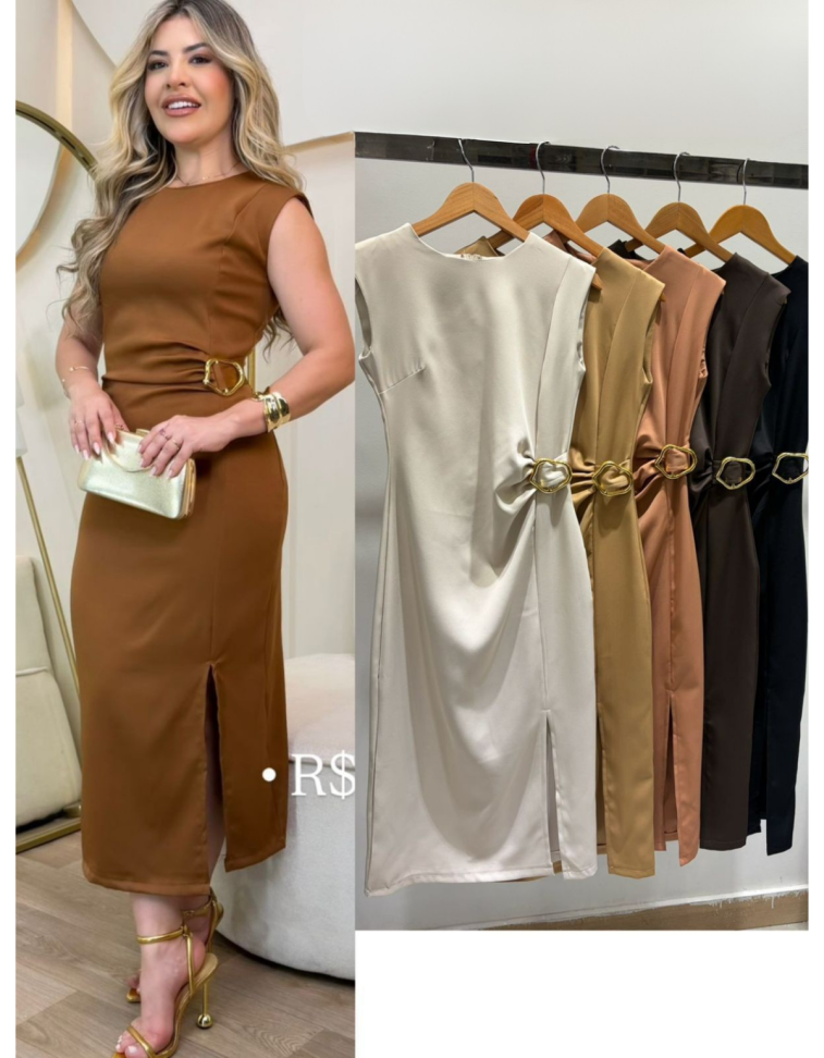 Vestido Alfaiataria c/ Fivela Ref: 7208