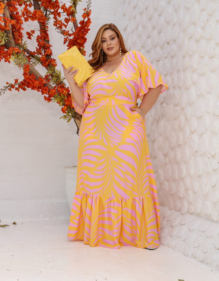 Vestido Longo c/ Bolso Viscose Ref: 481