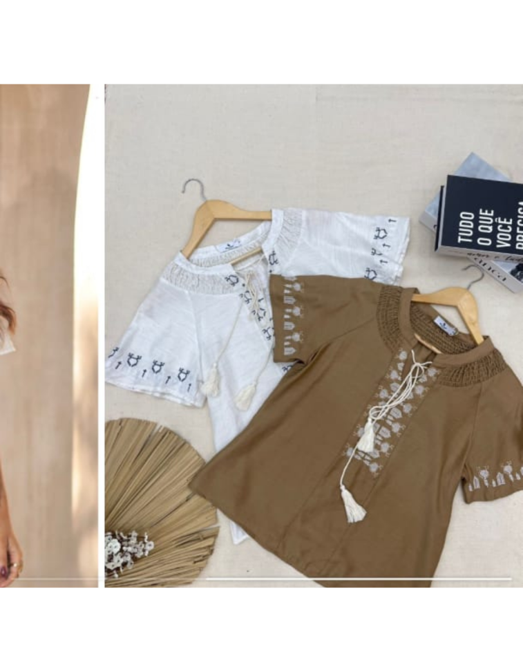 Blusa c/ Detalhe Bordado Ref: 34092