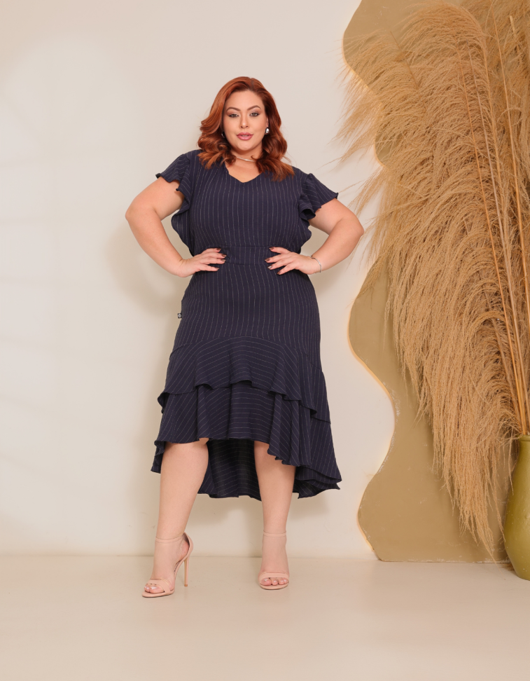Vestido Air Flow Risca de Giz Ref: 525