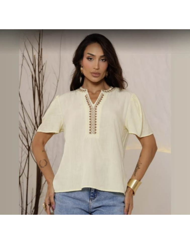 Blusa Viscolinho Bordada Ref: 29149