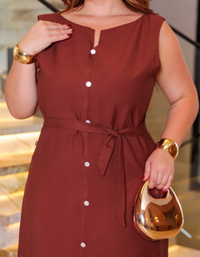 Vestido Midi Alfaiataria Marrant Ref: 621